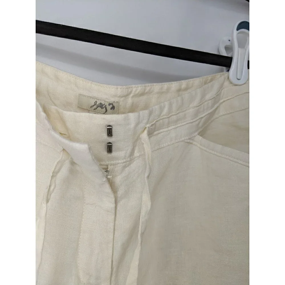 J Jill Linen Pants Drawstring Women's 6 Petite 6P Cropped Lined MEAS 27 X 21.5 - Picture 6 of 9